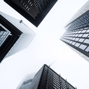 High-rise buildings viewed from below